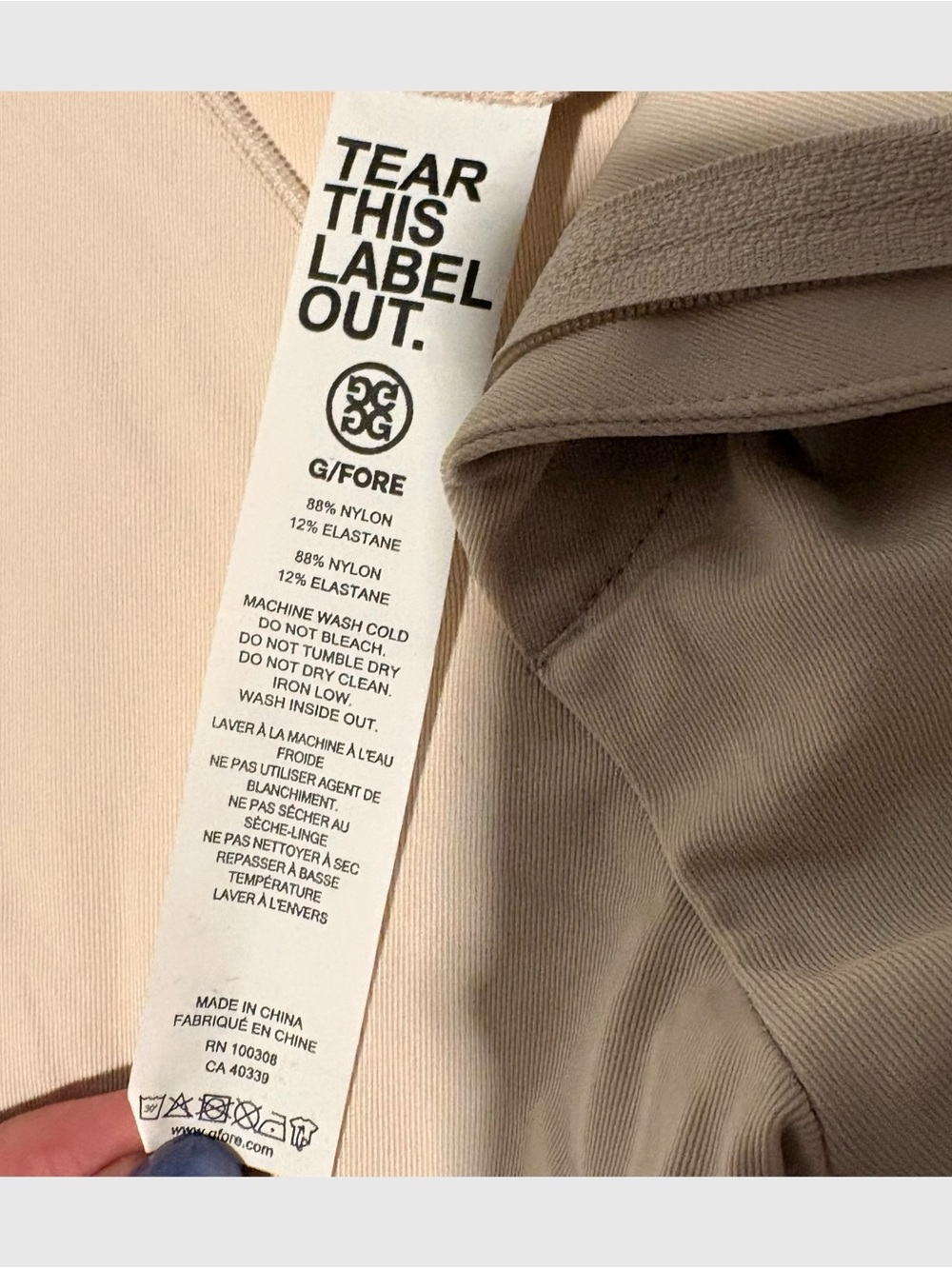 G/Fore G4 Men’s Stretch Golf Trousers 32/32 Straight Leg Pumice/ Stone - Picture 4 of 7